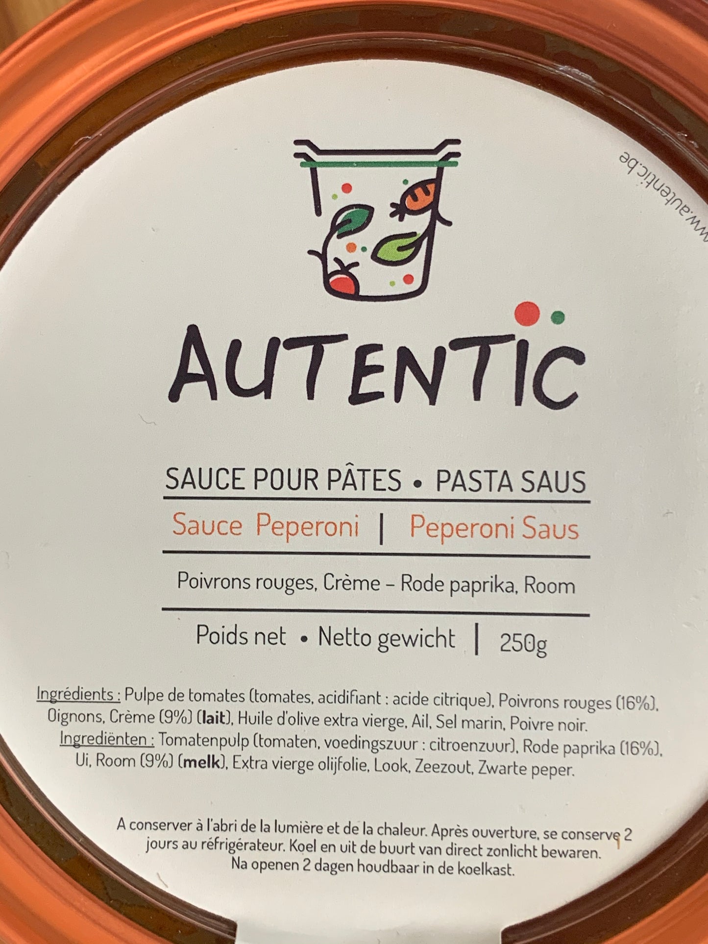 Autentic - Sauce poivron-crème Bio (250gr)