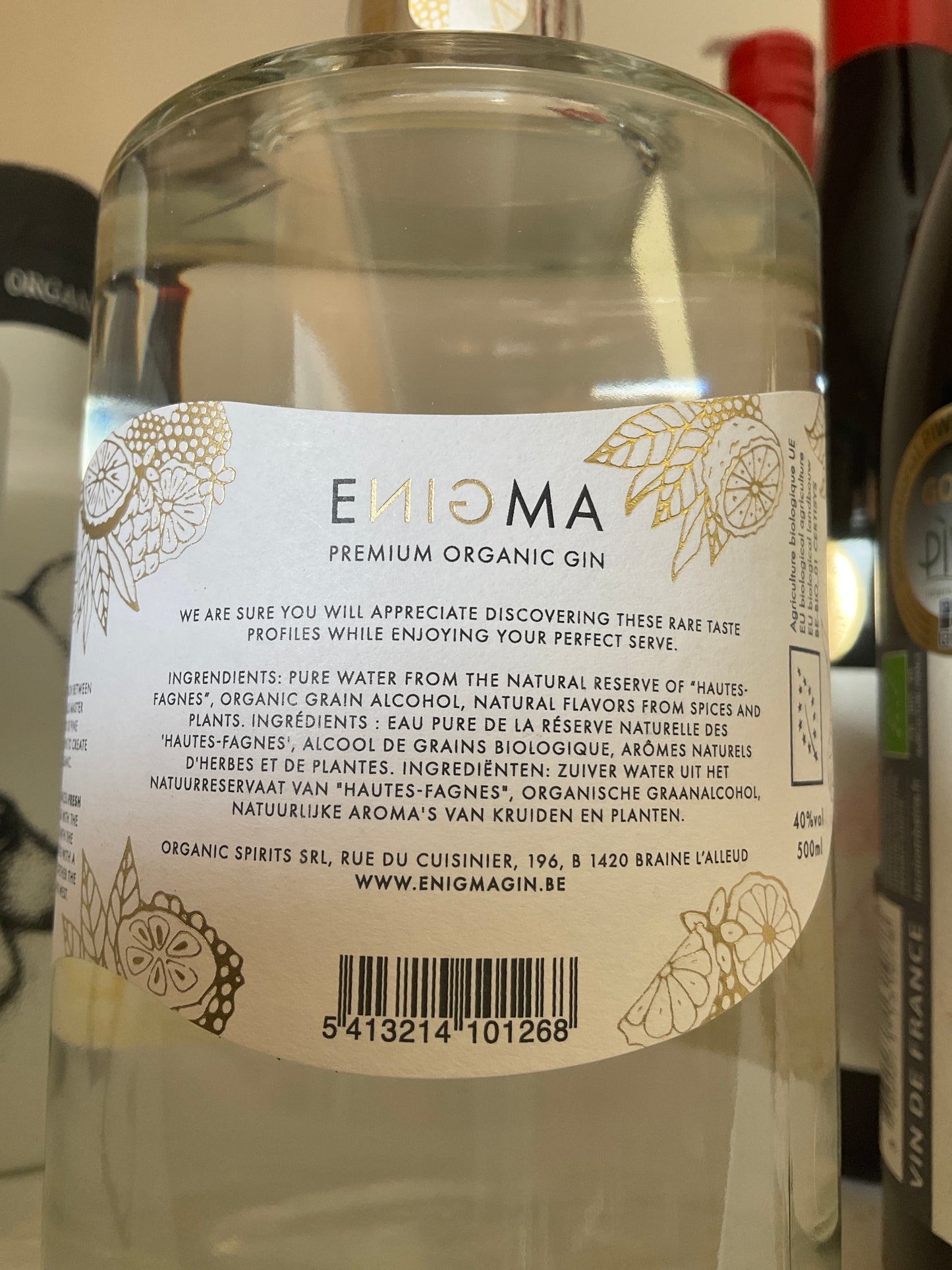 Gin artisanal belge - Enigma -  50cl