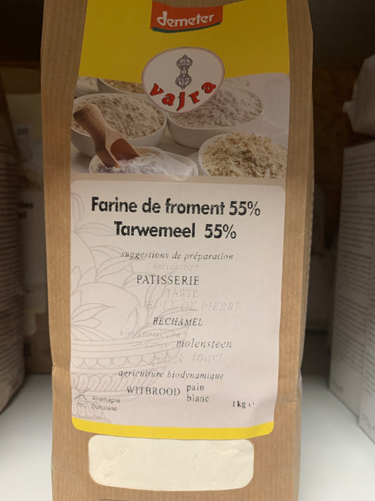 Farine froment 55% Bio (1kg ou 5kg ou 25kg)