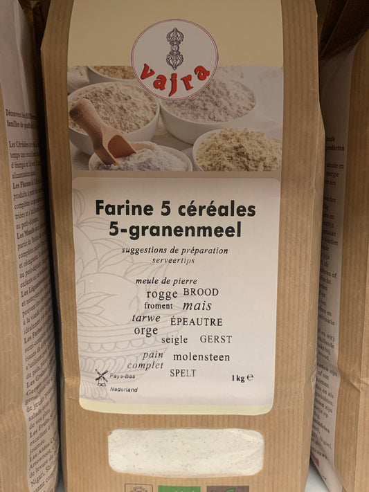 Farine 5 céréales BIO (5 kg ou 25kg)