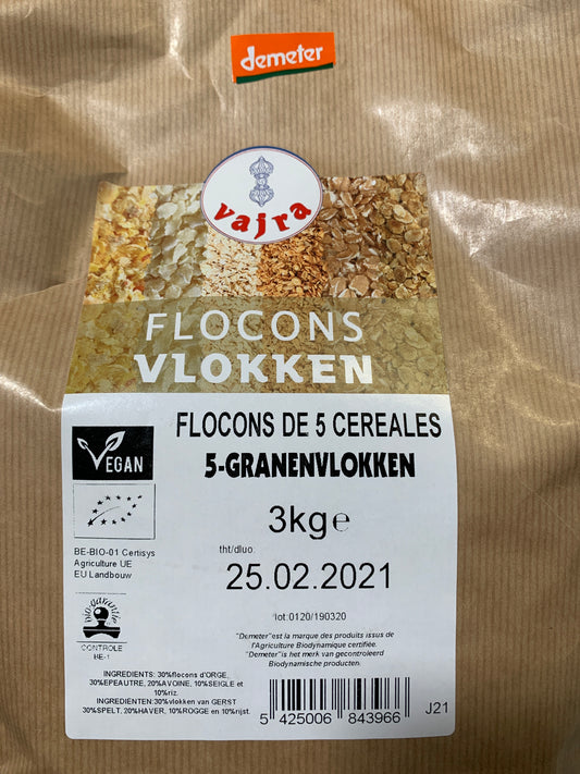 Flocons 5 céréales Bio (500gr ou 3kg)